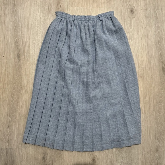 vintage light blue pleated long midi maxi a line skirt - Picture 4 of 8